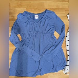 Oh Baby by Motherhood-Blue Maternity Blouse-size M
